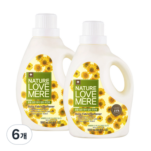 네이쳐러브메레 꽃을 담은 유아 섬유유연제 국화꽃향, 1.8L, 6개