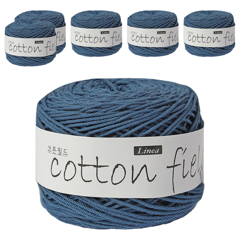 니뜨 코튼 필드 뜨개실 80g, 309 데님블루, 6개