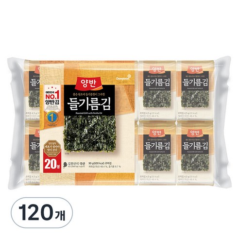양반 들기름김, 4.5g, 120개