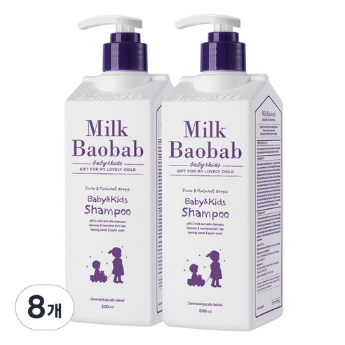 밀크바오밥 베이비앤키즈 샴푸, 500ml, 8개