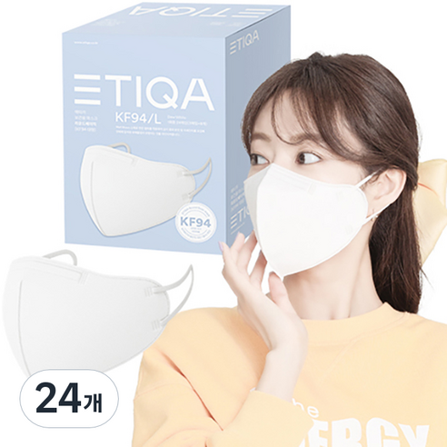 ETIQA 성인용 라운드 베이직 보건용 KF94 마스크 대형, 3개입, 24개, 24개