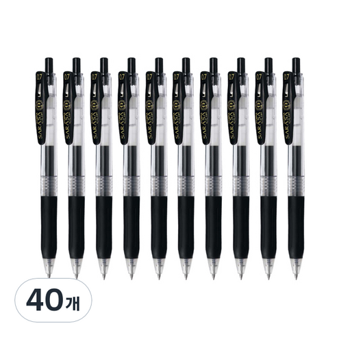 사라사 중성펜 클립 JJB15 0.7mm, 흑색, 40개