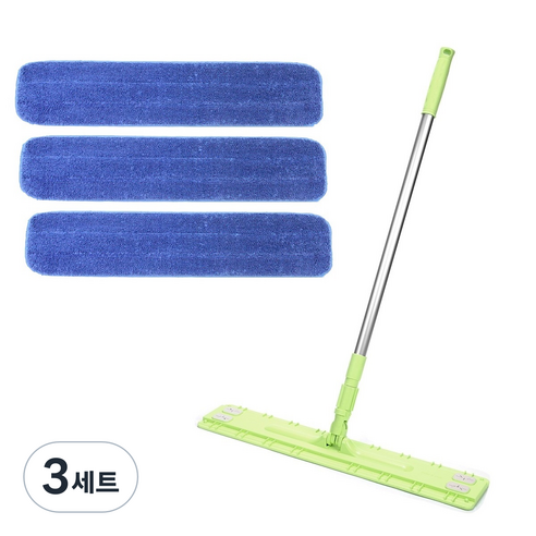 에이클린 밀대 청소기 그린 대형 + 루프 패드 3p, 3세트
