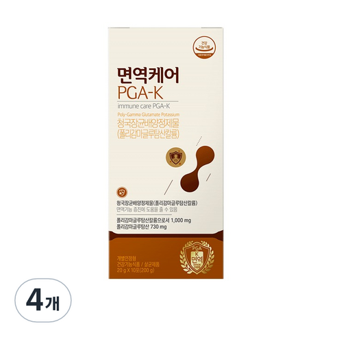 PGAK 개별인정형원료 면역케어 PGA-K 10p, 200g, 4개