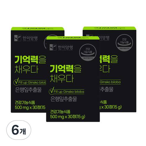 한미양행 기억력을 채우다 영양제 15g, 6개, 30정