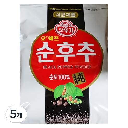 오뚜기 오쉐프 순후추, 200g, 5개