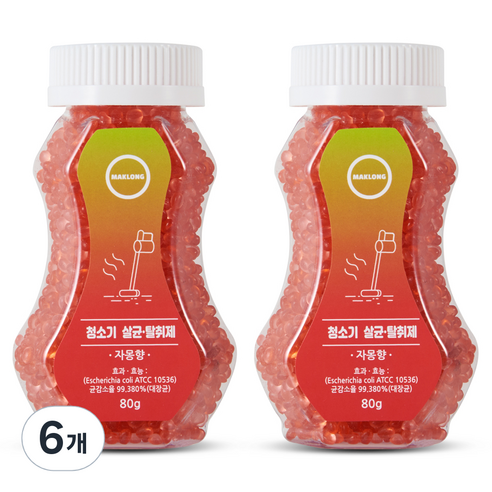 마크롱 청소기 살균 탈취제 자몽향, 80g, 6개, 과일/트로피칼향