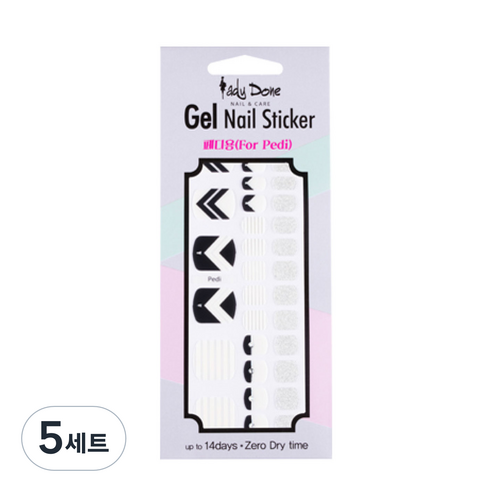 레이디던 젤네일 스티커, pedi-003, 5세트