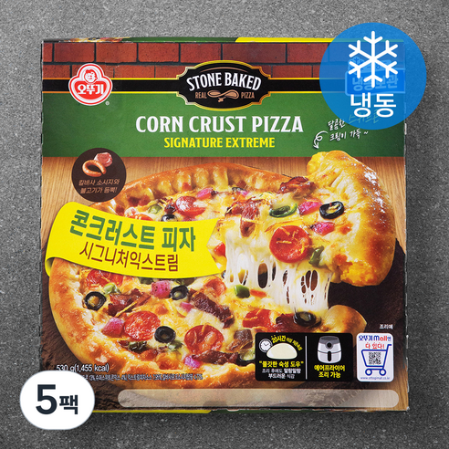 오뚜기 콘크러스트 피자 시그니처 익스트림 (냉동), 530g, 1개입, 5개