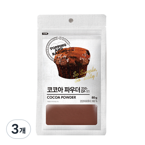 큐원 코코아 파우더, 80g, 3개