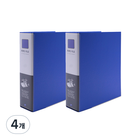 희망사무포인트 2공 파이프 바인더 A4 6X7 민 Br467, 청색, 4개
