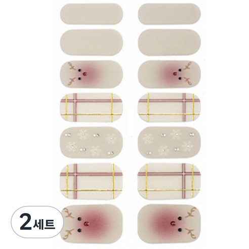 가이만 셀프 아트 네일스티커 세트, 2세트, ZX-3784