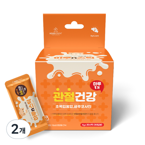 하루n스틱 고양이 영양제 4g x 30p, 2개, 관절건강, 초록잎홍합, 글루코사민