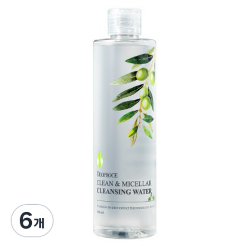 디오프러스 클린 앤 미셀라 클렌징 워터 올리브, 300ml, 6개