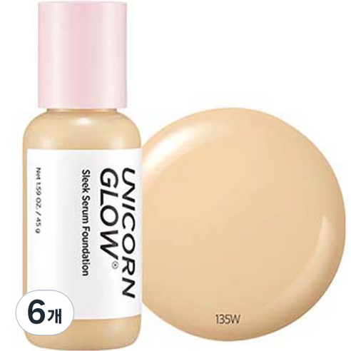 유니콘글로우 슬릭 세럼 파운데이션 45g, 135W, 6개