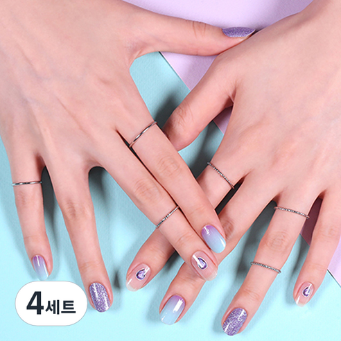 젤리넬리 젤네일 스티커, 아메시스트, 4세트