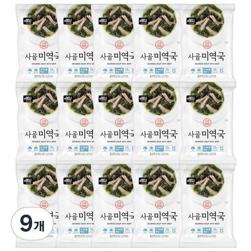 이델리 동림푸드 동결건조 사골미역국, 50g, 9개