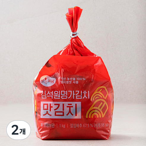 맑은물에 김석원 명가김치 맛김치, 1kg, 2개