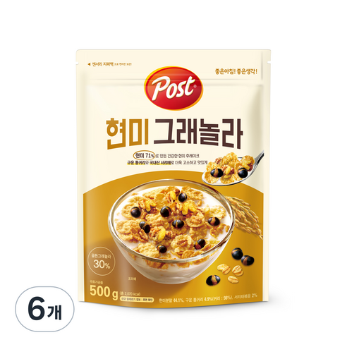 포스트 현미 그래놀라 시리얼, 500g, 6개