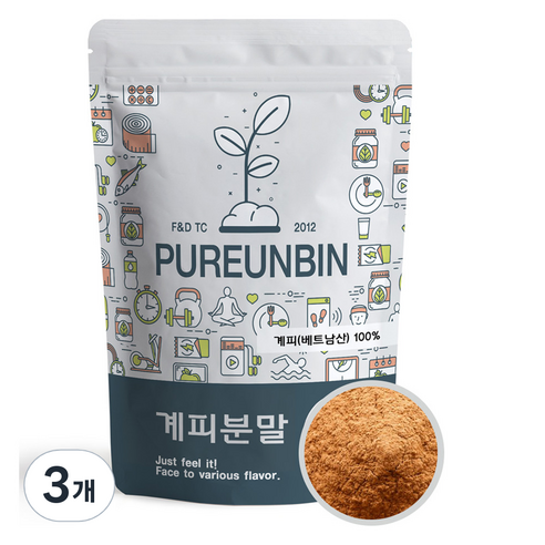 푸른빈 계피 가루 분말, 200g, 3개