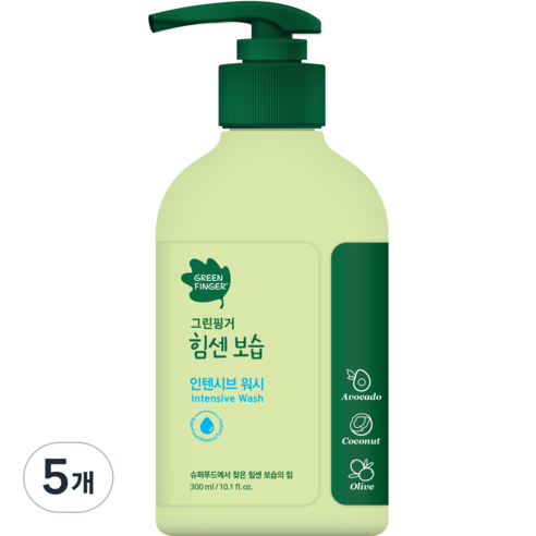 그린핑거 힘센보습 인텐시브 워시, 300ml, 5개