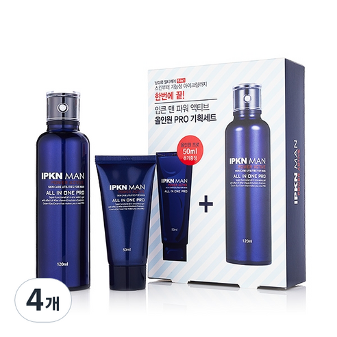 입큰 맨 파워액티브 올인원 프로 120ml + 50ml, 4개, 1ml