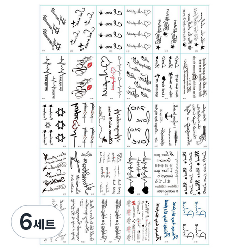 달모아 타투 스티커 30종 세트, A, 6세트