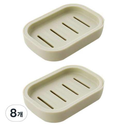 더자카 심플 비누받침대, 그린, 8개