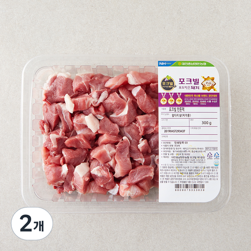 포크빌 농협 한돈팩 앞다리살 찌개용 (냉장), 300g, 2개