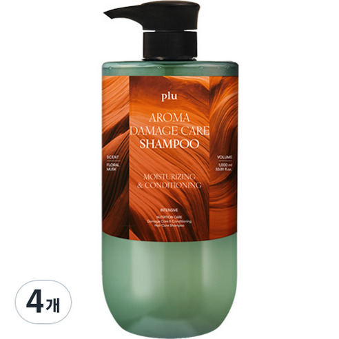 플루 아로마 데미지 케어 단백질 샴푸, 1000ml, 4개