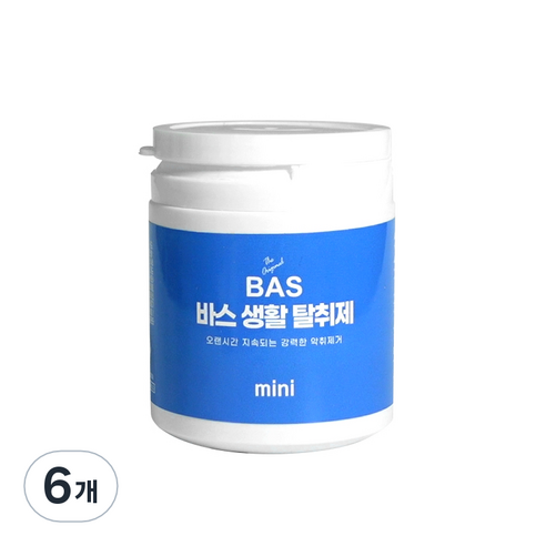 BAS 차량용 생활 탈취제 미니 베이비파우더향, 150g, 6개