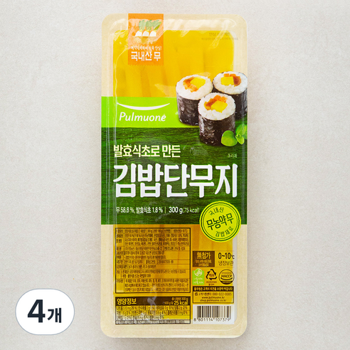 풀무원 김밥 단무지, 300g, 4개