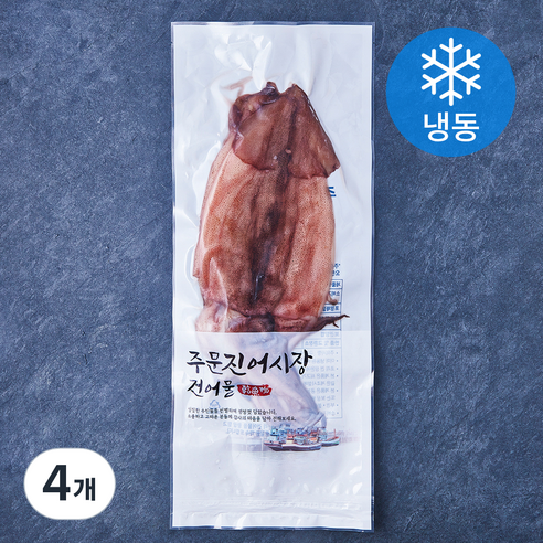 주문진어시장건어물 반건조 오징어 (냉동), 4개, 350g(3미)