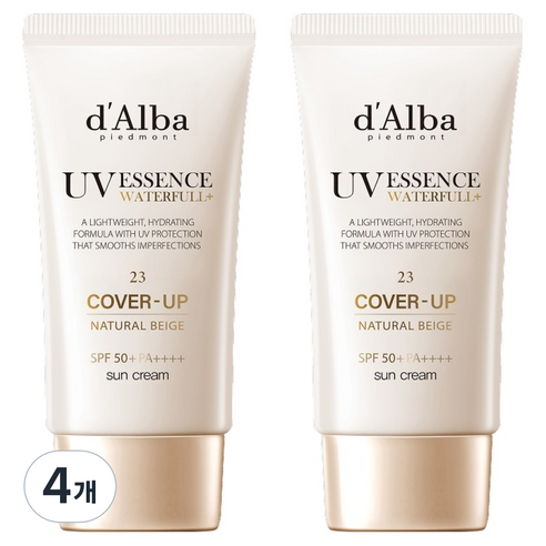 달바 워터풀 톤업 선크림 SPF50+ PA++++ 내추럴 커버 베이지 23호, 4개, 50ml