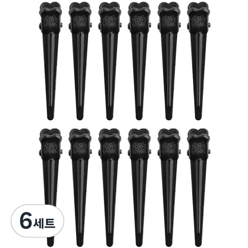 글로스앤글로우 자국없는 집게핀 소, 블랙, 72개