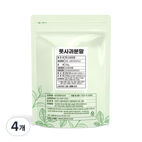 자연초 풋사과분말, 150g, 4개