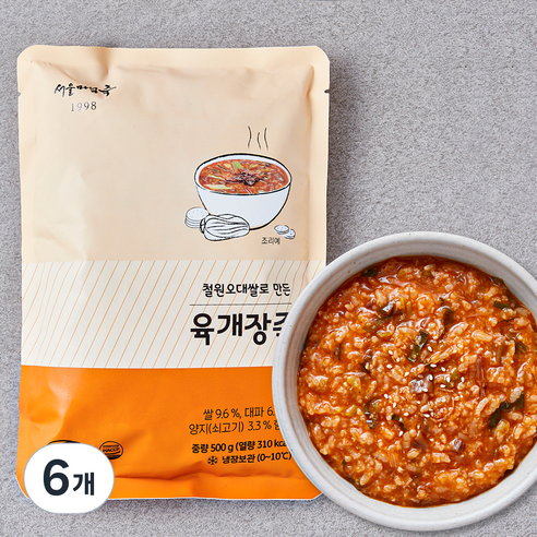 서울마님죽 육개장죽, 500g, 6개