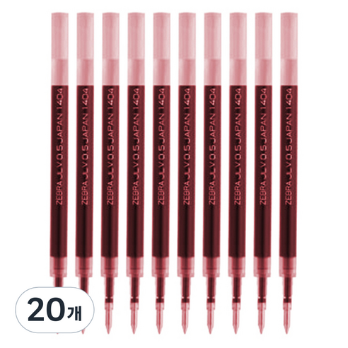 제브라 사라사 드라이 전용 리필심 JLV 0.4mm, 레드, 20개