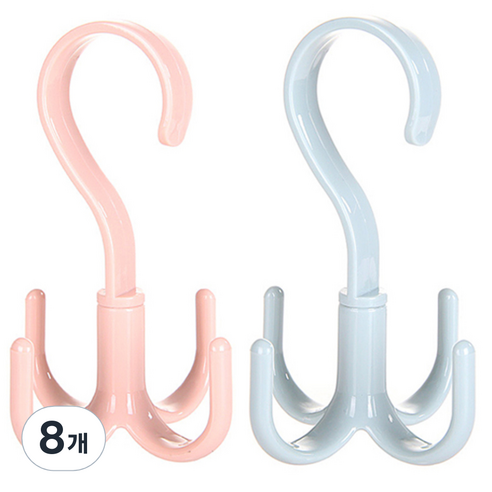 리버그린 360도 회전식 다용도걸이, 핑크, 블루, 8개