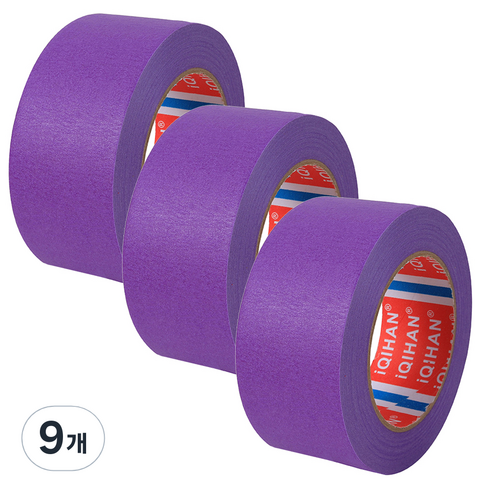 iQIHAN 다다 칼라 마스킹 테이프 40mm x 20m, 보라, 9개