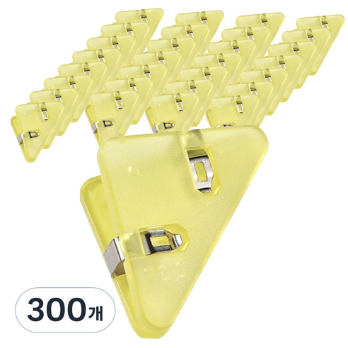 마켓감성 삼각 핸드북 투명 노란색, 300개, 1개입