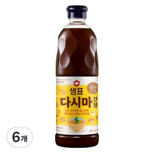 샘표 다시마 간장, 860ml, 6개