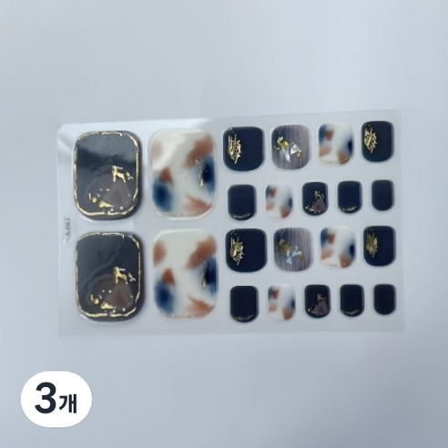 블루코지 패디팁 스티커 대비 발꾸미기, 3개, Type 02