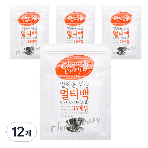 유하우스 일회용 위생 멀티백, 소(S), 35개입, 12개