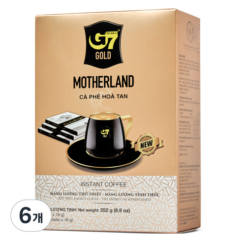G7 골드 마더랜드 커피믹스, 18g, 14개입, 6개