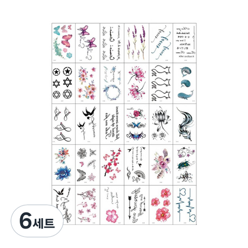타투 스티커 30종 세트, E type 타투스티커 30종세트, 6세트
