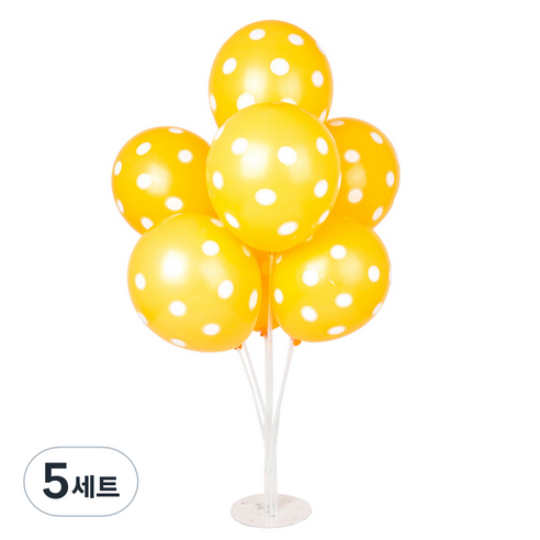 파티쇼 풍선꽂이 장식세트 70cm, 도트레몬, 5세트