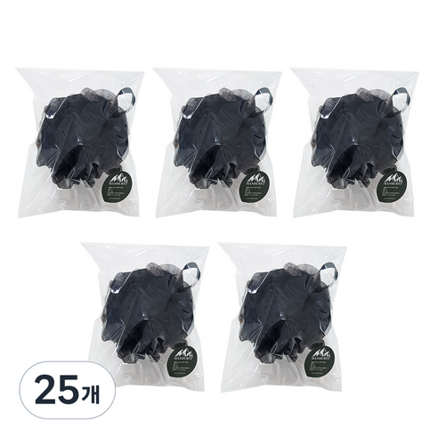 맨허스트 대왕 샤워볼 60g, 블랙, 1개입, 25개