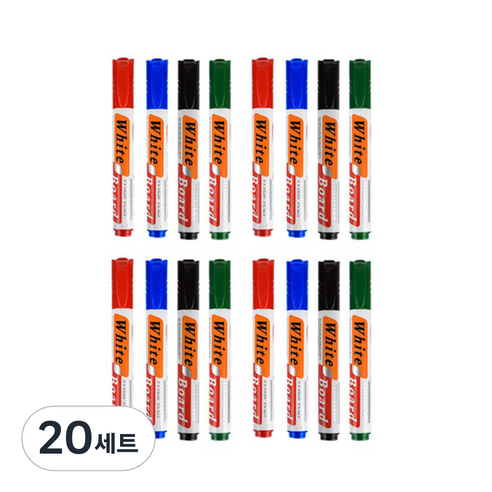 블루마토 보드마카펜 A 혼합 16p 세트 x-882, 검정 + 파랑 + 빨강 + 초록, 20세트