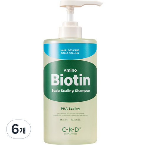 씨케이디 아미노 비오틴 두피 각질 샴푸, 6개, 750ml
